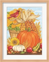 Fall Pumpkin & Cardinal Fine Art Print