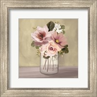 Pink Mason Jar Floral Fine Art Print