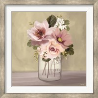 Pink Mason Jar Floral Fine Art Print