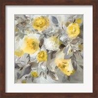 Floral Uplift Yellow Gray Fine Art Print