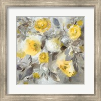 Floral Uplift Yellow Gray Fine Art Print