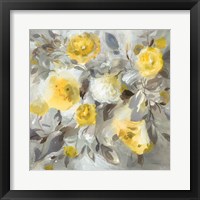 Floral Uplift Yellow Gray Fine Art Print
