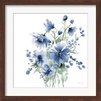 Secret Garden Bouquet I Blue Fine Art Print