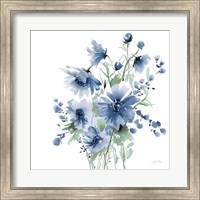 Secret Garden Bouquet I Blue Fine Art Print