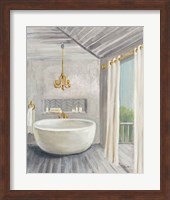 Attic Bathroom II Gray Fine Art Print