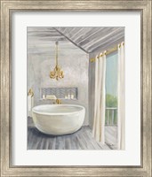 Attic Bathroom II Gray Fine Art Print