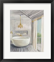 Attic Bathroom II Gray Fine Art Print