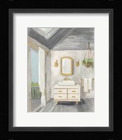 Attic Bathroom I Gray Fine Art Print