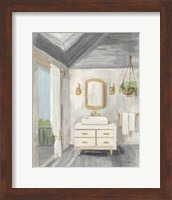 Attic Bathroom I Gray Fine Art Print