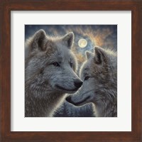 Moonlight Wolf Mates Fine Art Print