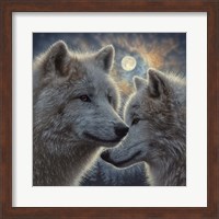 Moonlight Wolf Mates Fine Art Print