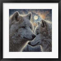 Moonlight Wolf Mates Fine Art Print