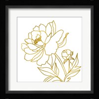 Gold Floral V Framed Print