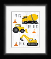 Mix, Build, Dig Framed Print