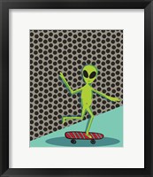 Skating Alien Framed Print