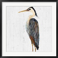 Heron On Whitewash I Fine Art Print