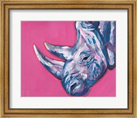 Rhino On Vibrant Pink Fine Art Print