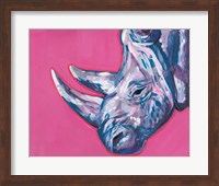 Rhino On Vibrant Pink Fine Art Print