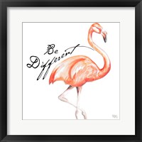 Be Different Flamingo I Framed Print