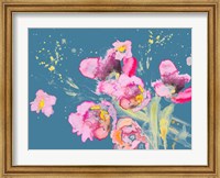 Watercolor Poppies on Blue Fine Art Print