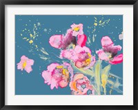 Watercolor Poppies on Blue Fine Art Print
