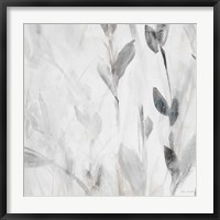 Gray Misty Leaves Square II Fine Art Print