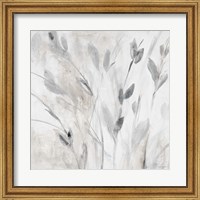 Gray Misty Leaves Square I Fine Art Print