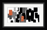 Modern Grooves with Orange II Framed Print