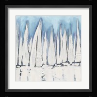 White Sailboat Crowd II Framed Print