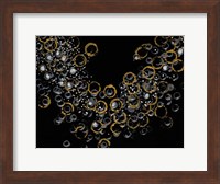 Black and Gold Bubbles I Fine Art Print
