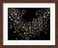 Black and Gold Bubbles I Fine Art Print