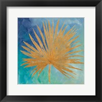 Teal Gold Leaf Palm I Fine Art Print