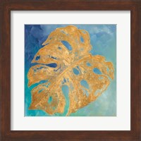 Teal Gold Leaf Palm II Fine Art Print