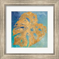 Teal Gold Leaf Palm II Fine Art Print
