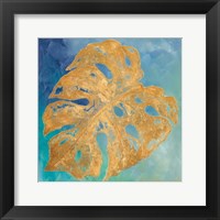 Teal Gold Leaf Palm II Fine Art Print