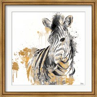 Water Zebra with Gold Fine Art Print
