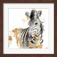 Water Zebra with Gold Fine Art Print