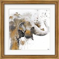 Water Elephant with Gold Fine Art Print