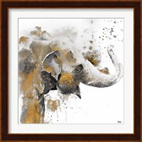 Water Elephant with Gold Fine Art Print