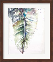 Watercolor Plantain Leaves with Purple I Fine Art Print