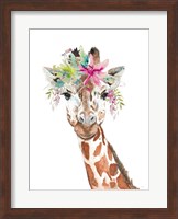 Giraffe With FLoral Crown Fine Art Print