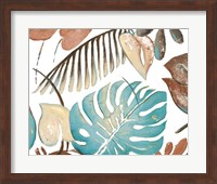 Teal and Tan Palms II Fine Art Print