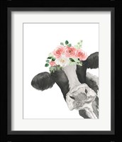 Hello Cow With Flower Crown Fine Art Print