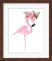 Pink Floral Crown Flamingo Fine Art Print