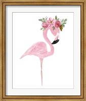 Pink Floral Crown Flamingo Fine Art Print