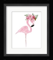 Pink Floral Crown Flamingo Fine Art Print