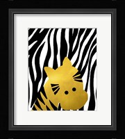 Gold Baby Zebra Framed Print
