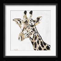 Speckled Gold Giraffe Framed Print