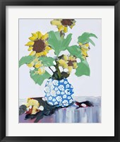 Sunflowers In Decorative Vase Fine Art Print