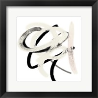 Scrolling Black & White Abstract II Framed Print